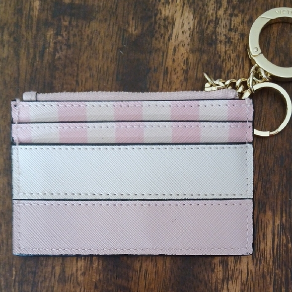 Victoria's Secret Pink and White Card Holder with Gold Emblem - Picture 3 of 3